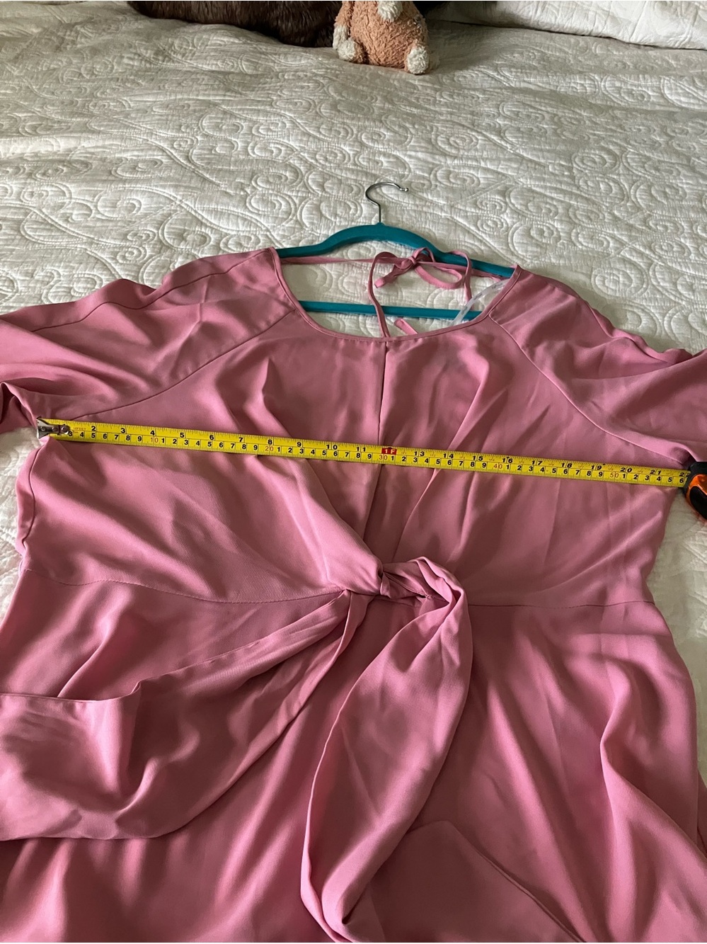 City Chic Rose-Pink Tie-Front Blouse - Picture 10 of 13